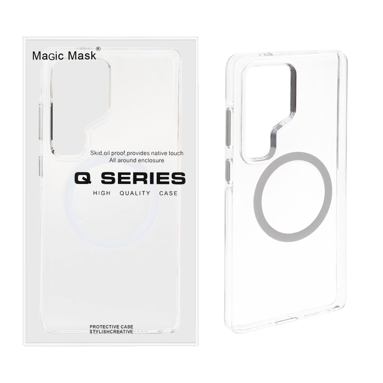 قاب اورجینال Magic Mask پشت سخت شفاف MagSafe مدل Samsung Galaxy S25 Ultra (پک دار)